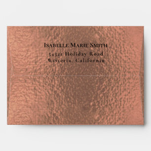 Elegant Metallic Tempered Rose Gold Wedding Envelope