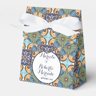 Elegant Mexican Floral Talavera Wedding  Favor Box