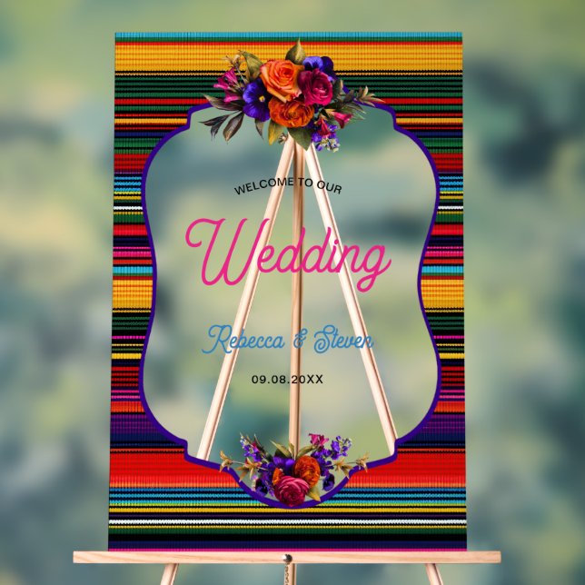 Elegant Mexican flowers acrylic wedding (Neutre)