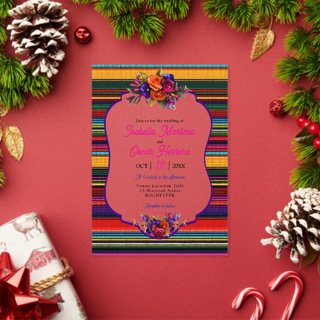 Elegant Mexican flowers acrylic wedding invitation (Insitu (Holiday))