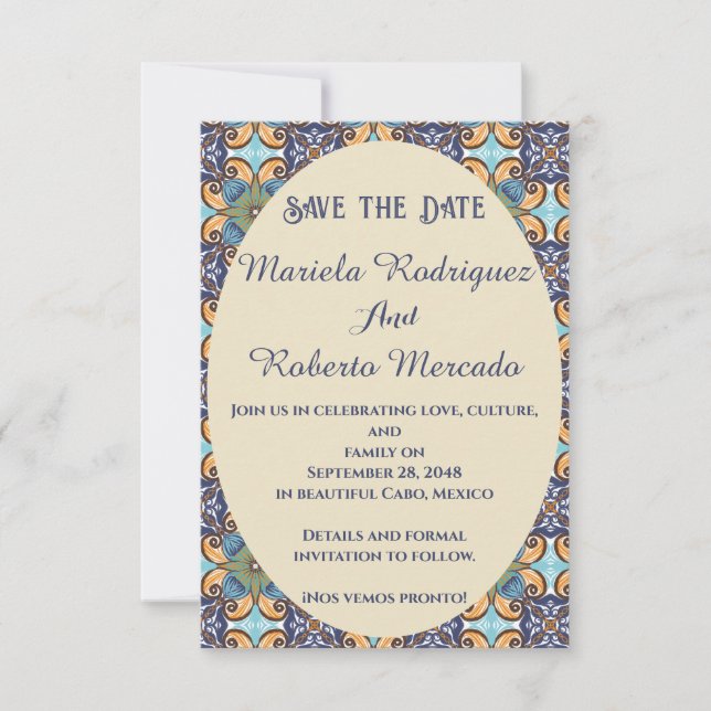 Elegant Mexican Wedding Flat Thank You Card (Front)