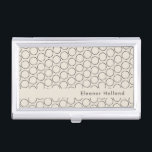 Elegant Mid-Century Mod Tan Pattern Personalized  Business Card Holder<br><div class="desc">Elegant Mid-Century Modern Personalized Business Card Case</div>