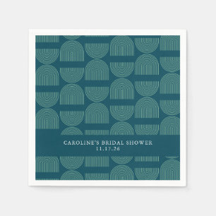 Elegant Mid Mod Arch Teal Custom Bridal Shower Napkin