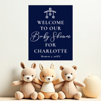 Elegant Midnight Blue Baby Shower Personalized