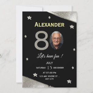 Elegant Milestone Birthday Photo Invitation Card