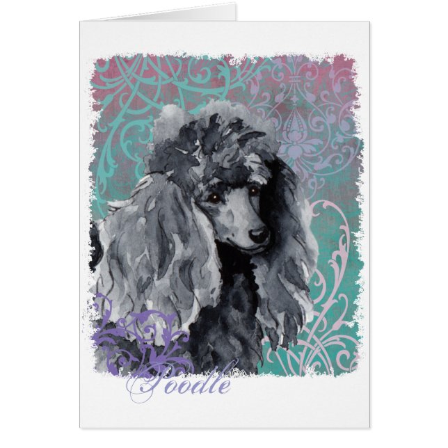 Elegant Miniature Poodle Card (Front)