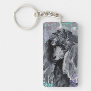 Elegant Miniature Poodle Keychain