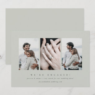 Elegant Minimal 3 Photo Engagement Announcement