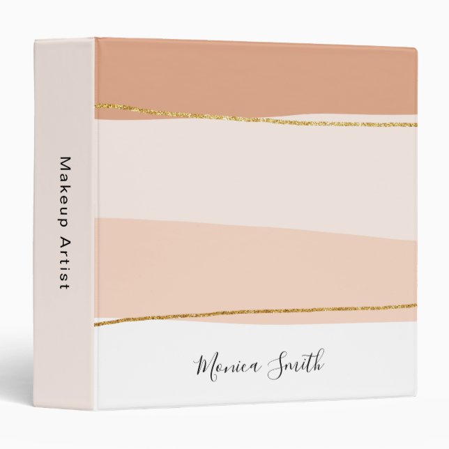 Elegant minimal abstract gold glitter binder (Front/Spine)