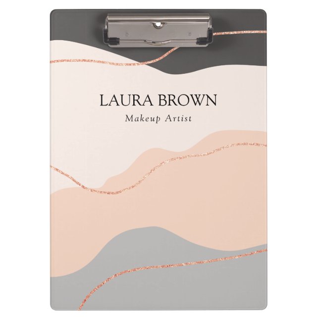 Elegant minimal abstract rose gold glitter  clipboard (Front)