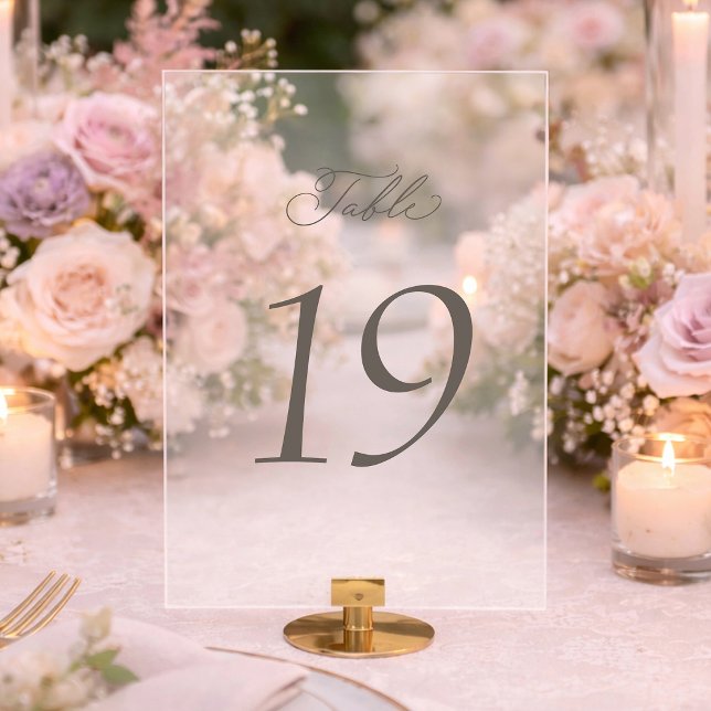 Elegant Minimal Acrylic Wedding Table Numbers 1–19 (Creator Uploaded)