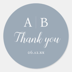 Elegant Minimal and Chic Modern Wedding Initial Classic Round Sticker