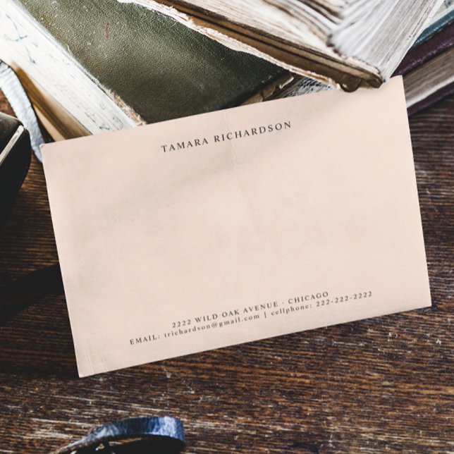 Elegant Minimal Beige Personalized Card (Creator Uploaded)