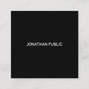 Elegant Minimal Black White Professional Template Square Business Card