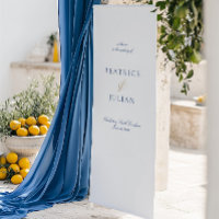 Elegant Minimal Blue & White Wedding Welcome