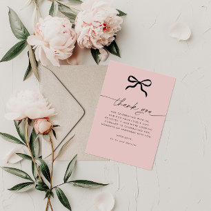 Elegant Minimal Bow Baby Shower Thank You  Card