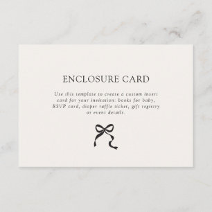 Elegant Minimal Bow Enclosure Card