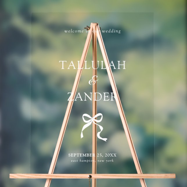 Elégant minimal Bow Mariage Welcome (Neutre)