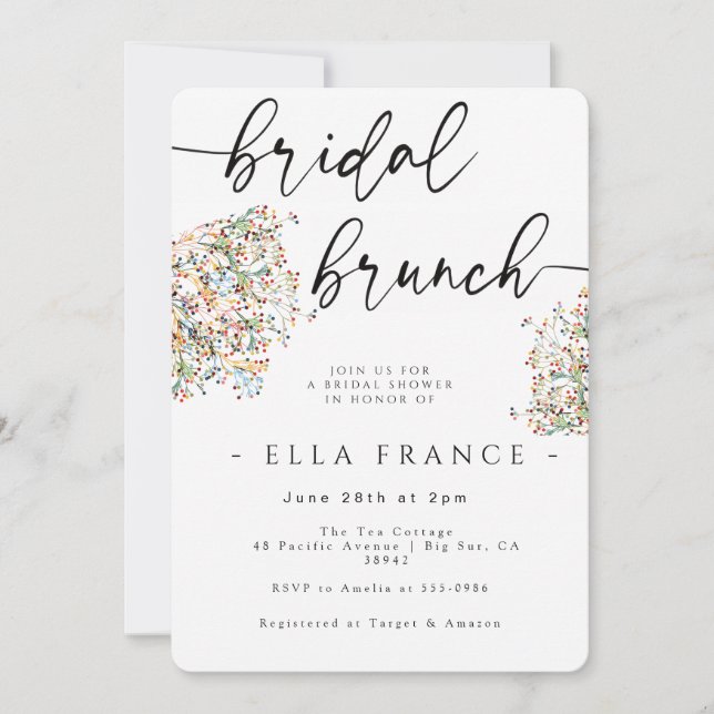 Elegant Minimal Bridal Brunch Invitation (Front)