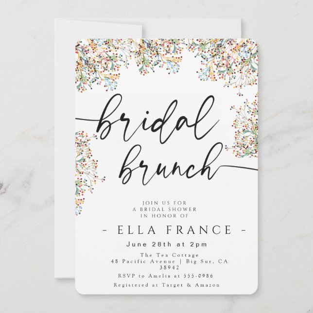 Elegant Minimal Bridal Brunch Invitation (Front)