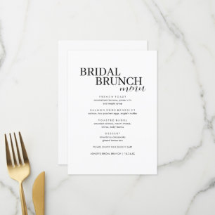 Elegant Minimal Bridal Brunch Menu