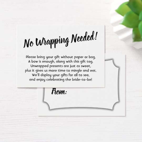 Elegant, Minimal Bridal No Wrap Shower Gift Card Zazzle.ca