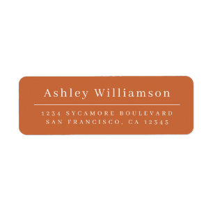 Elegant Minimal Chic Burnt Orange Return Address