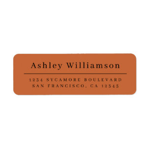 Elegant Minimal Chic Burnt Orange Return Address