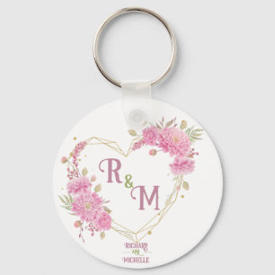 Elegant minimal Chic Initial letter monogram name Keychain