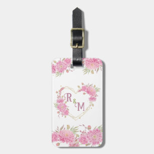 Elegant minimal Chic Initial letter monogram name Luggage Tag