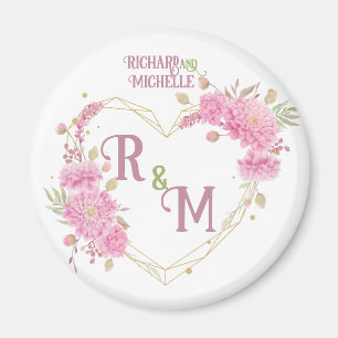 Elegant minimal Chic Initial letter monogram name Magnet