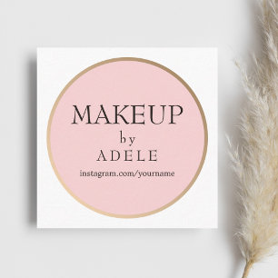 Elegant Minimal Chic Makeup Artist Beauty Square Business Card