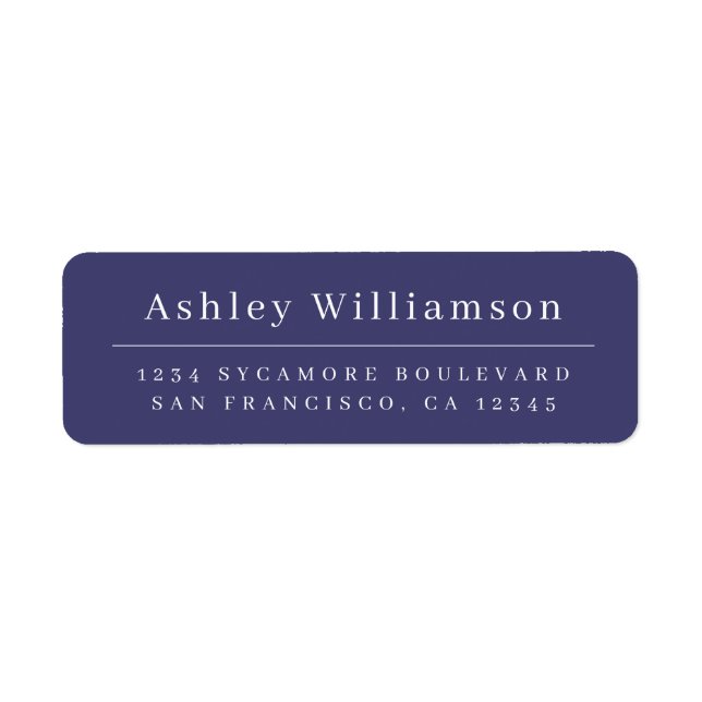 Elegant Minimal Chic Navy Blue Return Address (Front)