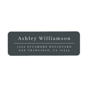 Elegant Minimal Chic Off-Black Return Address