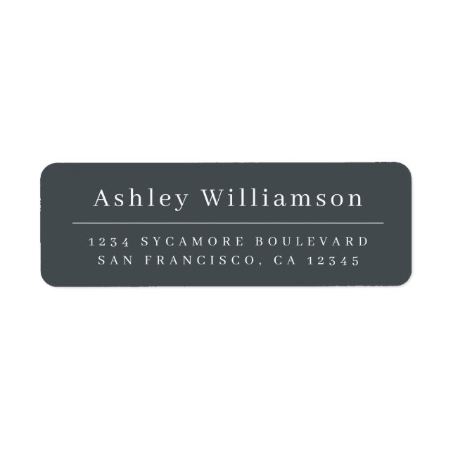Elegant Minimal Chic Off-Black Return Address (Front)