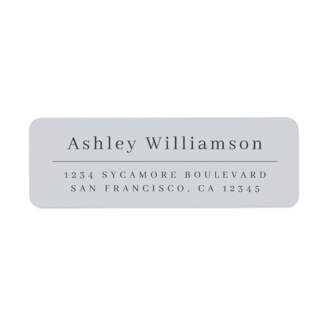Elegant Minimal Chic Pastel Blue Return Address (Front)