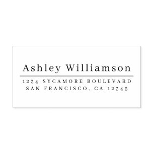 Elegant Minimal Chic Return Address Rubber Stamp