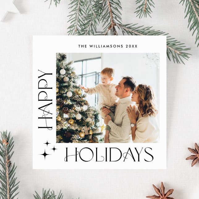 Elegant Minimal Christmas Greeting Photo QR code Holiday Card (Creator Uploaded)