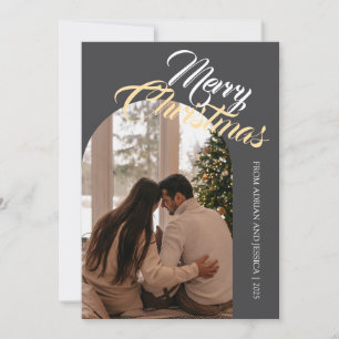 Elegant Minimal Christmas   Modern Family 1 Photo Holiday Card