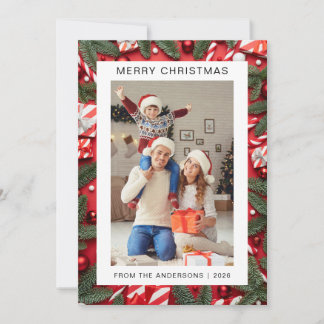 Elegant Minimal Christmas | Modern Family 1 Photo Holiday Card