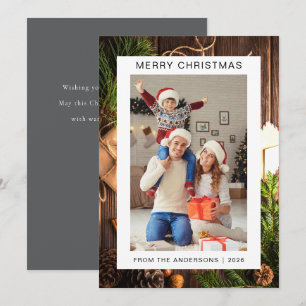 Elegant Minimal Christmas   Modern Family 1 Photo Holiday Card