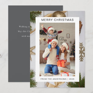 Elegant Minimal Christmas   Modern Family 1 Photo Holiday Card