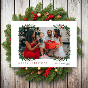 Elegant Minimal Christmas   Modern Family Portrait Holiday Card