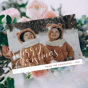 Elegant Minimal Christmas   Modern Family Portrait Holiday Card