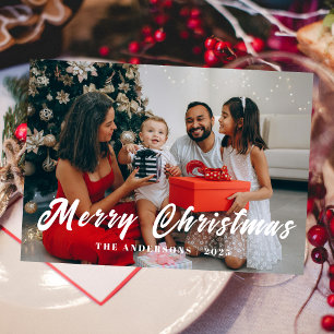 Elegant Minimal Christmas   Modern Family Portrait Holiday Card