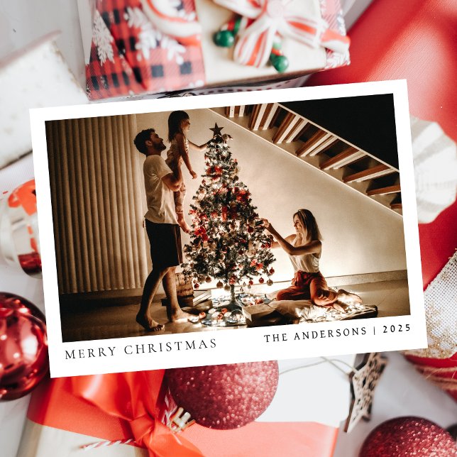 Elegant Minimal Christmas | Modern Family Portrait Holiday Card (Creator Uploaded)
