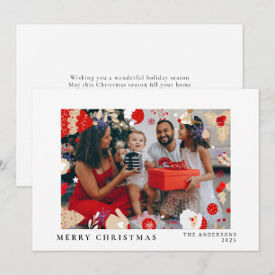 Elegant Minimal Christmas Modern Family Portrait Holiday Card