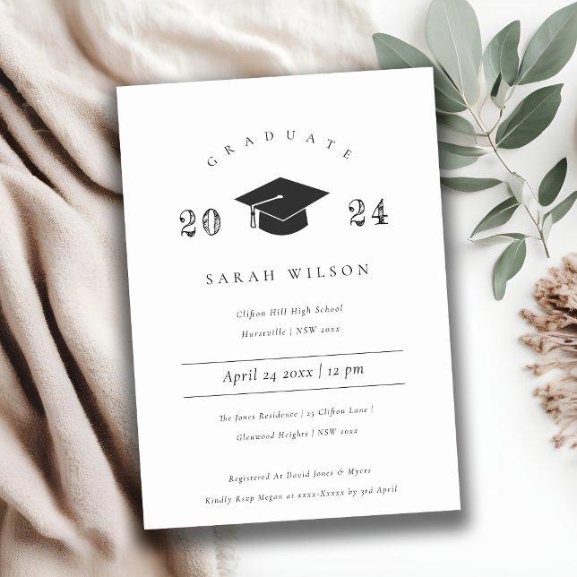 Elegant Minimal Clean Simple Graduation Party Invitation (Creator Uploaded)