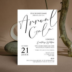 Elegant Minimal Corporate Fundraiser Gala Dinner Invitation