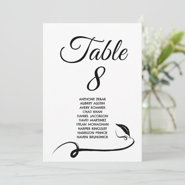 Élégant minimal de Mariage de table assise Cartes  (Debout devant)